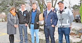 Neue Zusammensetzung. Der Vorstand der Ringkuhfreunde Oberwallis: Edith Wyer, Ralf Sewer, Angelo Seematter (neu), Alex Petrig (bisher) und Marc-Andr&eacute; Truffer (von links). Es fehlt Pr&auml;sidentin Eveline Bayard. Foto mengis media