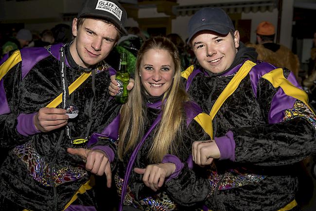 Linus Schmid (18), Lara Ruffiner (26) und Mathis Schmid (16), Ausserberg.