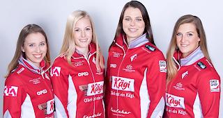 Elena Stern, Briar Hürlimann, Lisa Gisler und Céline Koller (v.l.n.r) wollen als amtierende Schweizer Meisterinnen im Curling auch bei der Weltmeisterschaft in Kanada glänzen.